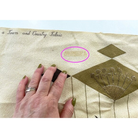 Vintage Mid Century 60s fabric, curtain material, geometric & floral, per yard - Picture 10 of 10